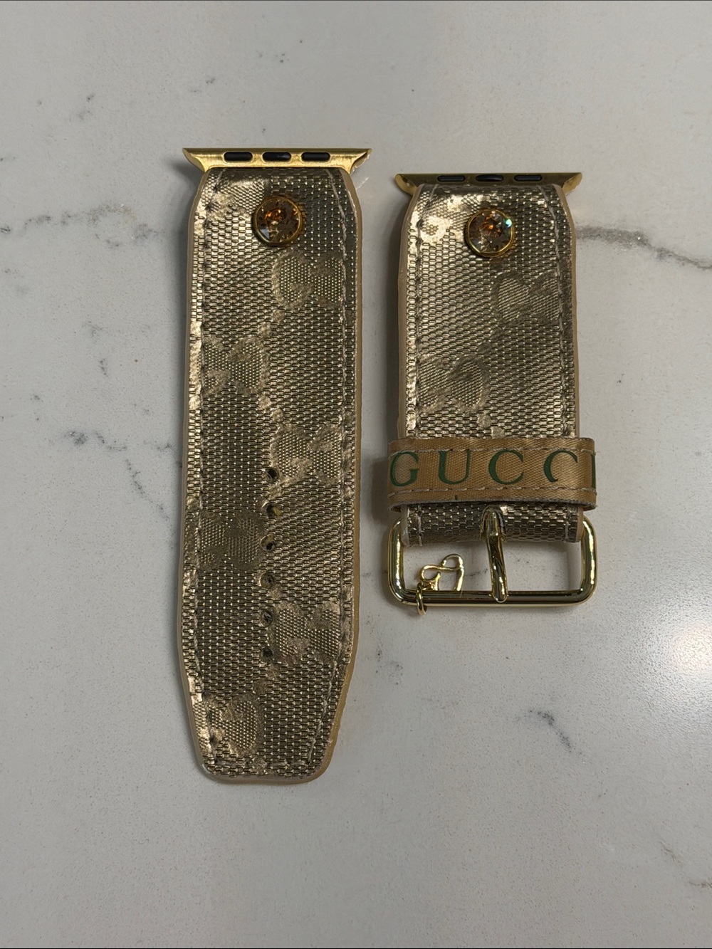 Authentic Gucci Gold Monogram Apple Watch Band